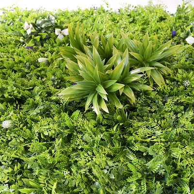 Plastic Restaurant Artificial Greenery Wall Panels 45mm