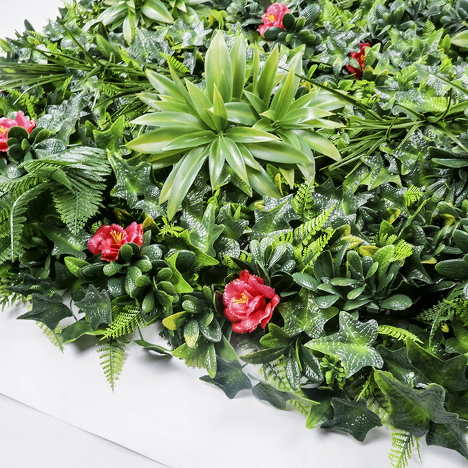 屋内人工的な植物の装飾的な壁の木フレームの人工的な植物の壁の植物